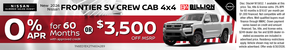 26JUN_BILN_NEW 2026 NISSAN FRONTIER SV CREW CAB